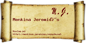 Menkina Jeremiás névjegykártya